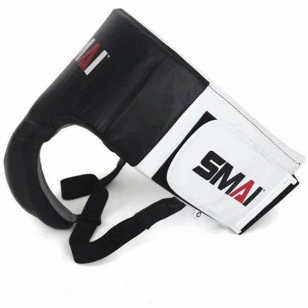 SMAI Boxers Groin Guard 2.0 featuring an upgraded design with Velcro closure for easy adjustments, available in medium and large sizes.